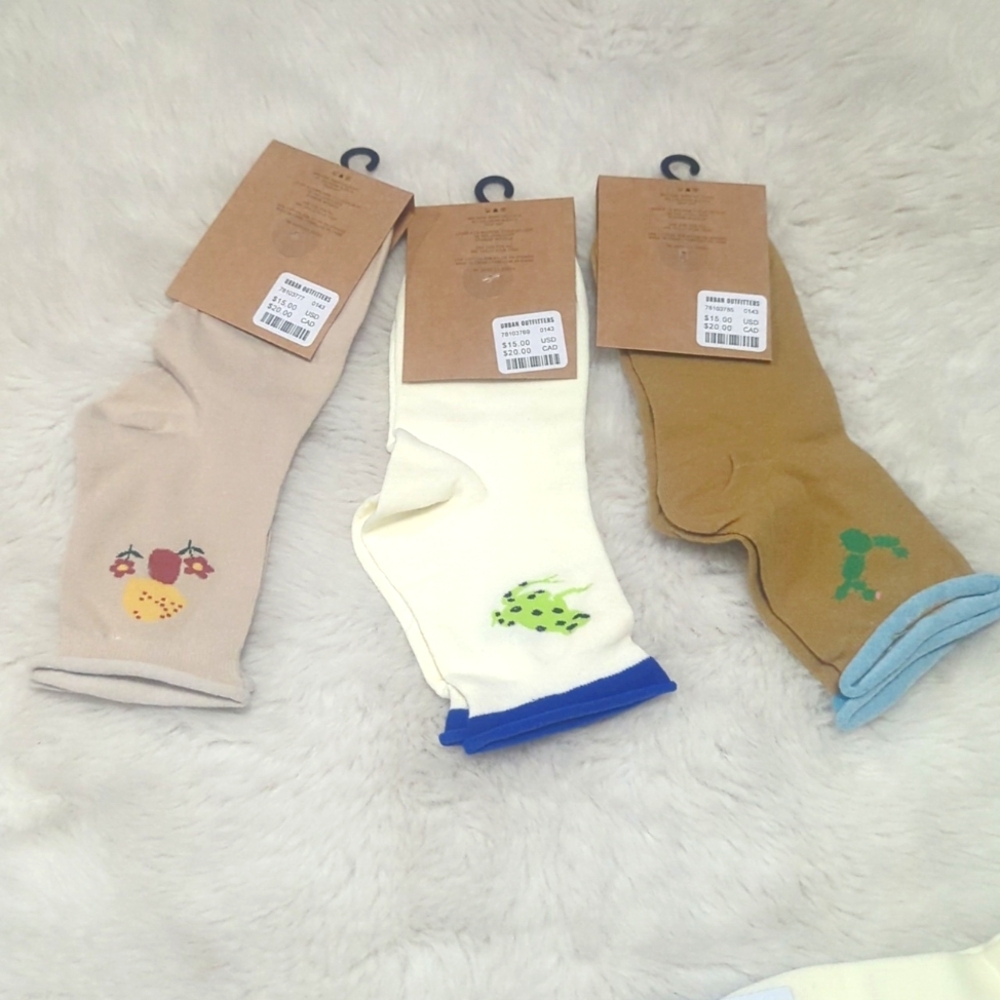 URBAN OUTFITTERS Set of 3 Icon Crew Socks ~ NWT